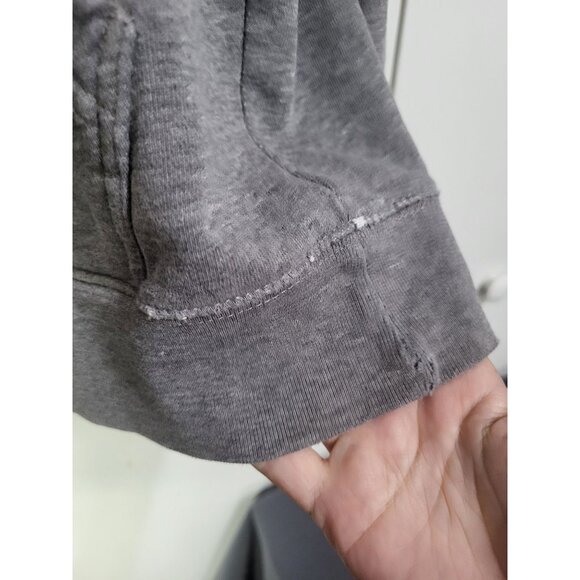 VTG Aeropostale SZ M y2k Grunge Thrashed Hoodie Sweatshirt Pullover Gray *READ - Picture 5 of 11